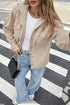 Thermal Waffle Two In One Hoodie Insert Snap Front Collared Flap Pocket Jacket
